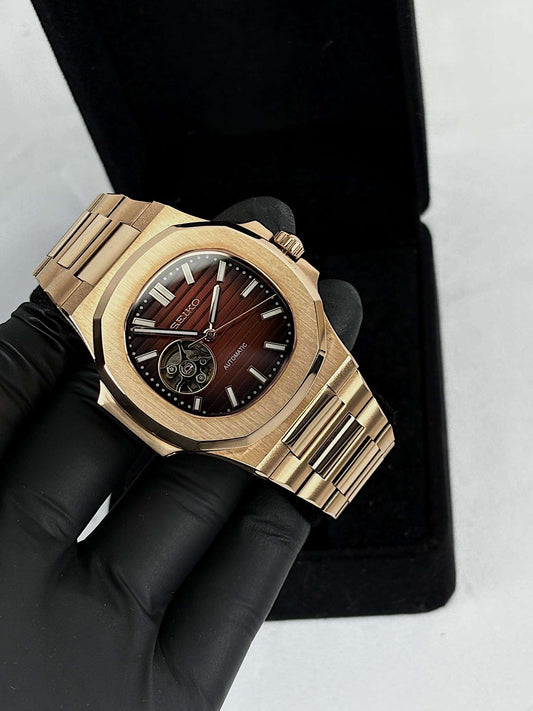 Seiko mod rosegold - nautilus «open heart»