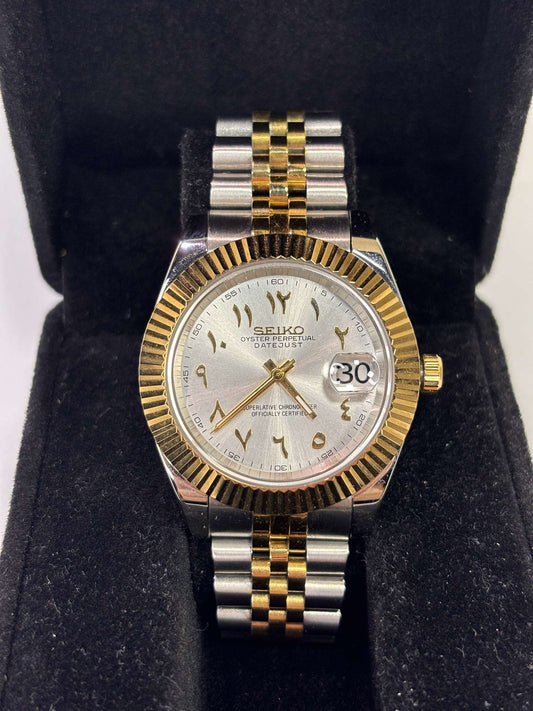 Gold And Silver Seiko Mod - Arabic Dial